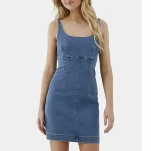 No Boundaries Vintage Denim Blue Dress SZ L - Picture 1 of 10